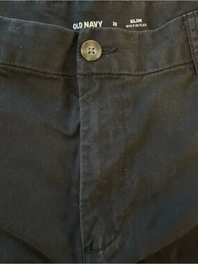 Old Navy Black Slim Built-In Flex Men’s Shorts Size 38 Chino Classic Flat Front